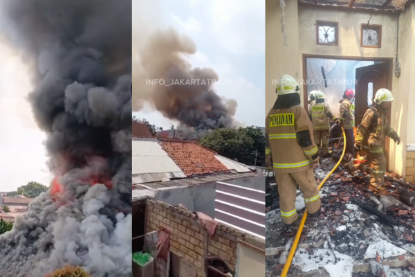 Akibat Korsleting Listrik, Rumah Warga di Kelurahan Gedong Jakarta Timur Terbakar