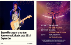 Bocoran Harga Tiket Konser Bruno Mars di Jakarta Tanggal 13-14 September 2024