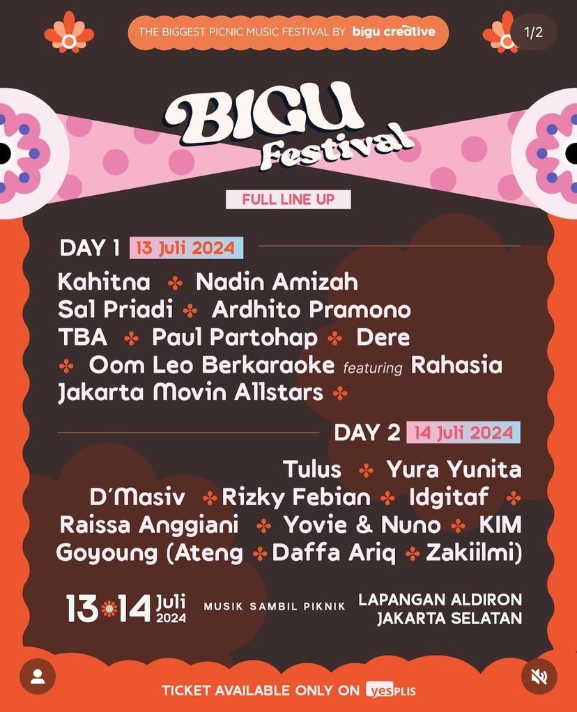 Daftar Line Up dan Cara Beli Tiket Bigu Festival 2024