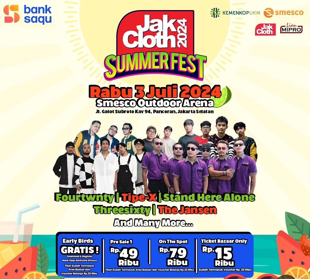 Jadwal dan Harga Tiket Jakcloth Summer Festival 2024