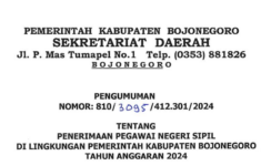 Kabupaten Bojonegoro Buka 762 Formasi CPNS 2024