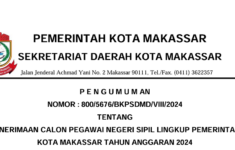 Buka 186 Formasi CPNS 2024 Kota Makassar