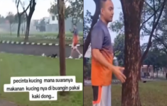 Seorang Pria Usir Kucing dan Acak-acak Makanan Pakai Kaki di Bekasi, Cat Lover Langsung Naik Darah!