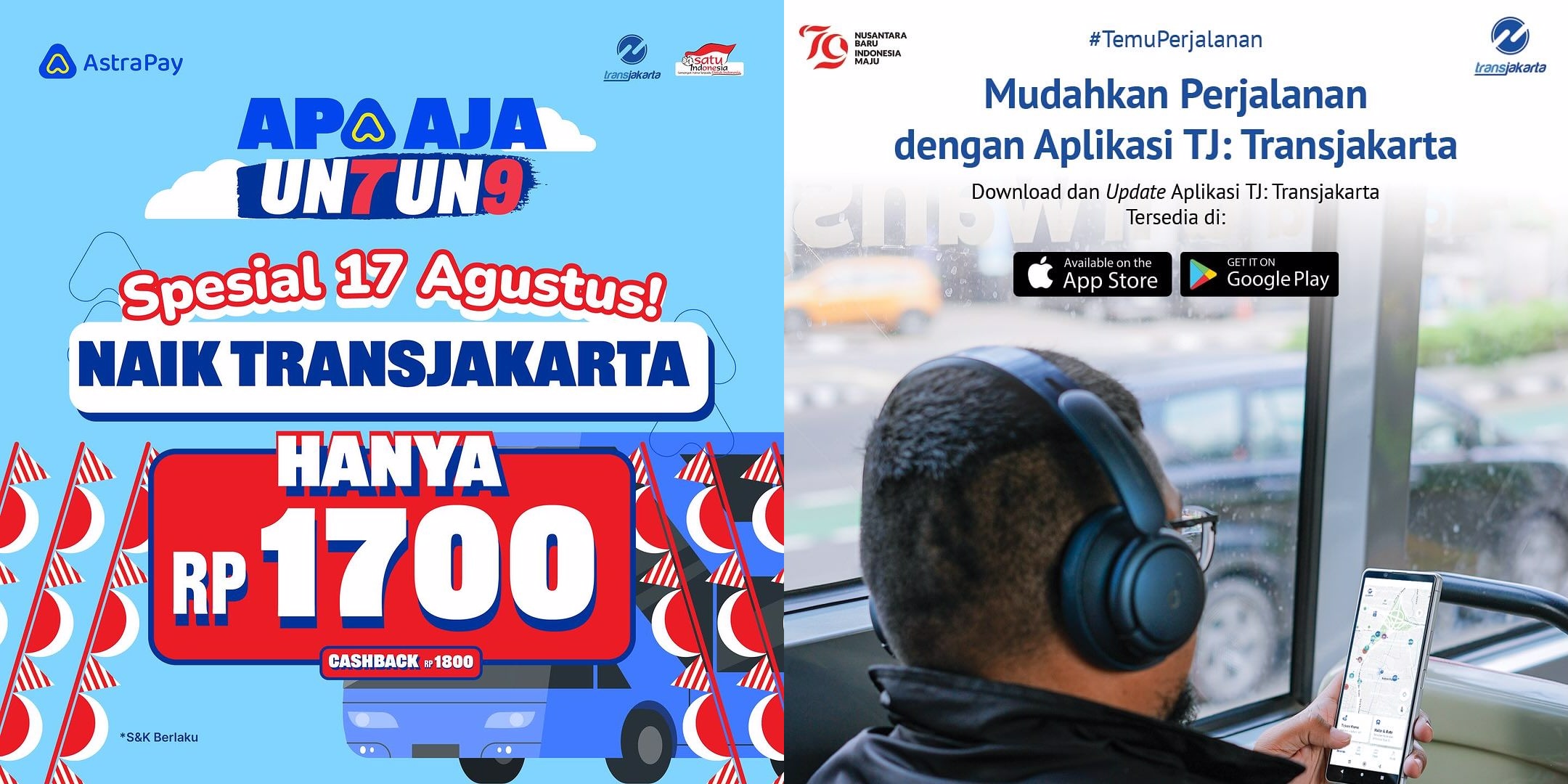 Spesial 17 Agustus Naik Transjakarta Hanya Rp1700