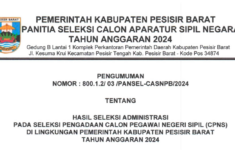 Cara Cek Hasil Seleksi Administrasi CPNS 2024 Kabupaten Pesisir Barat