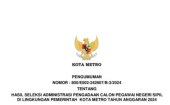 Cara Lihat Pengumuman Hasil Administrasi CPNS 2024 di Kota Metro