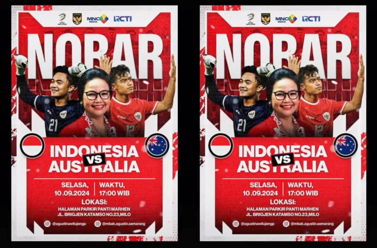 Lokasi Nobar Timnas Indonesia Vs Australia di Semarang Kualifikasi Piala Dunia 2026 Zona Asia