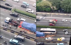 Kecelakaan Beruntun di Tol Dalam Kota Jakarta ,1 Sopir Tewas yang Lain Kabur