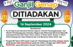 Ganjil Genap Ditiadakan 16 September 2024, Sambut Maulid Nabi Muhammad SAW