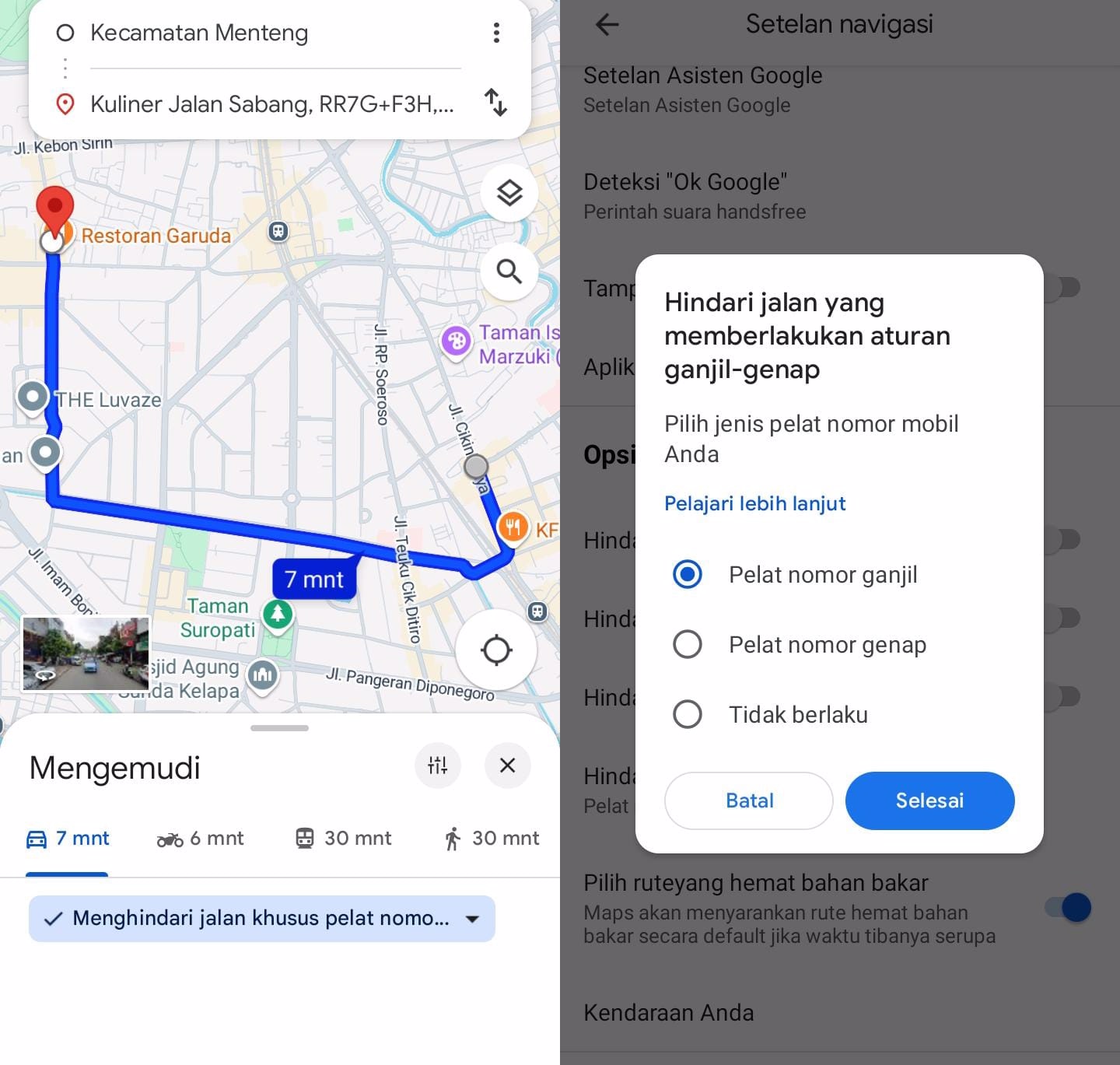 Cara Menghindari Ganjil Genap di Jakarta Pakai Google Map