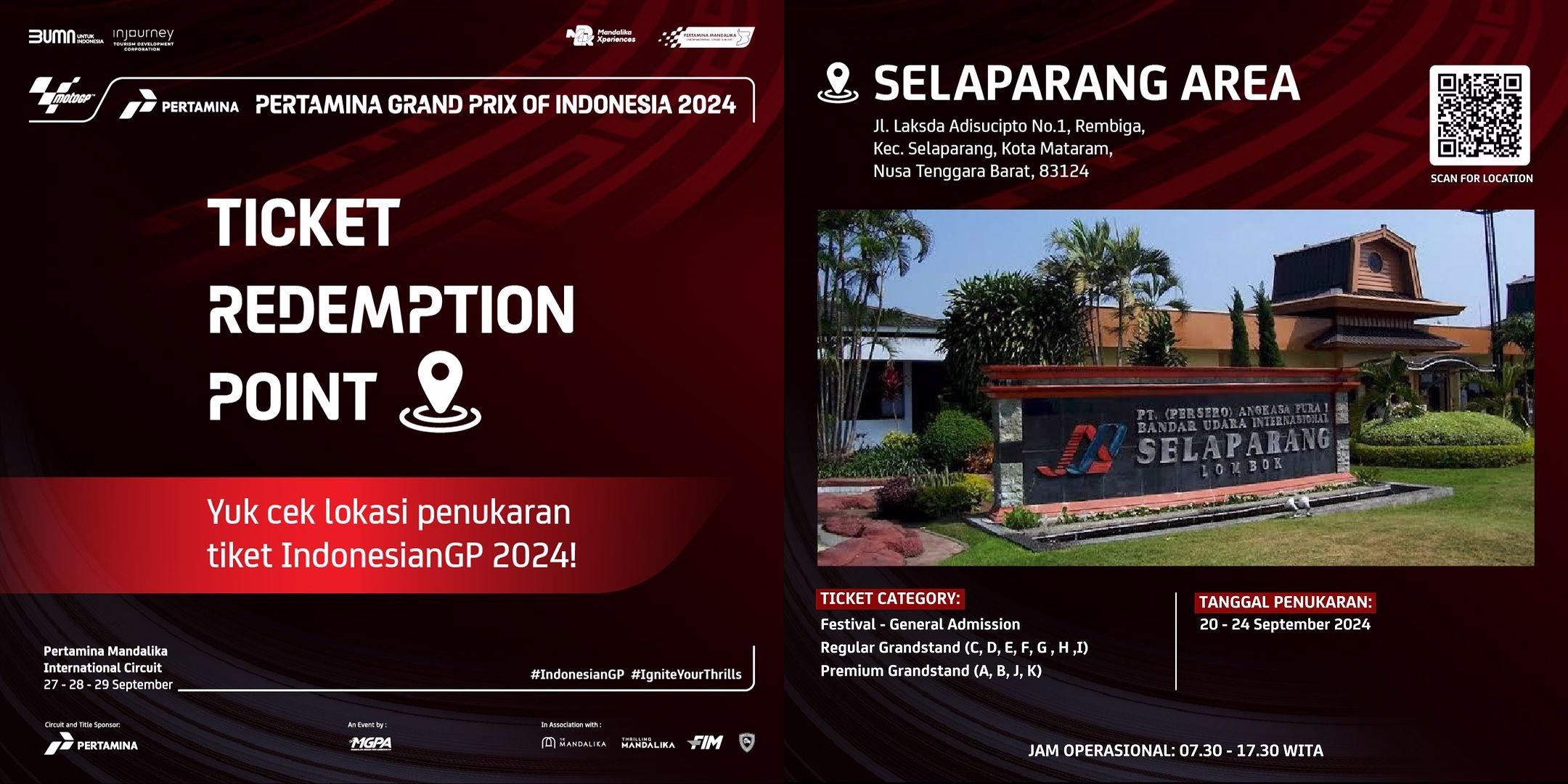 Lokasi Penukaran Tiket MotoGP Mandalika 2024 Pertamina Grand Prix of Indonesia