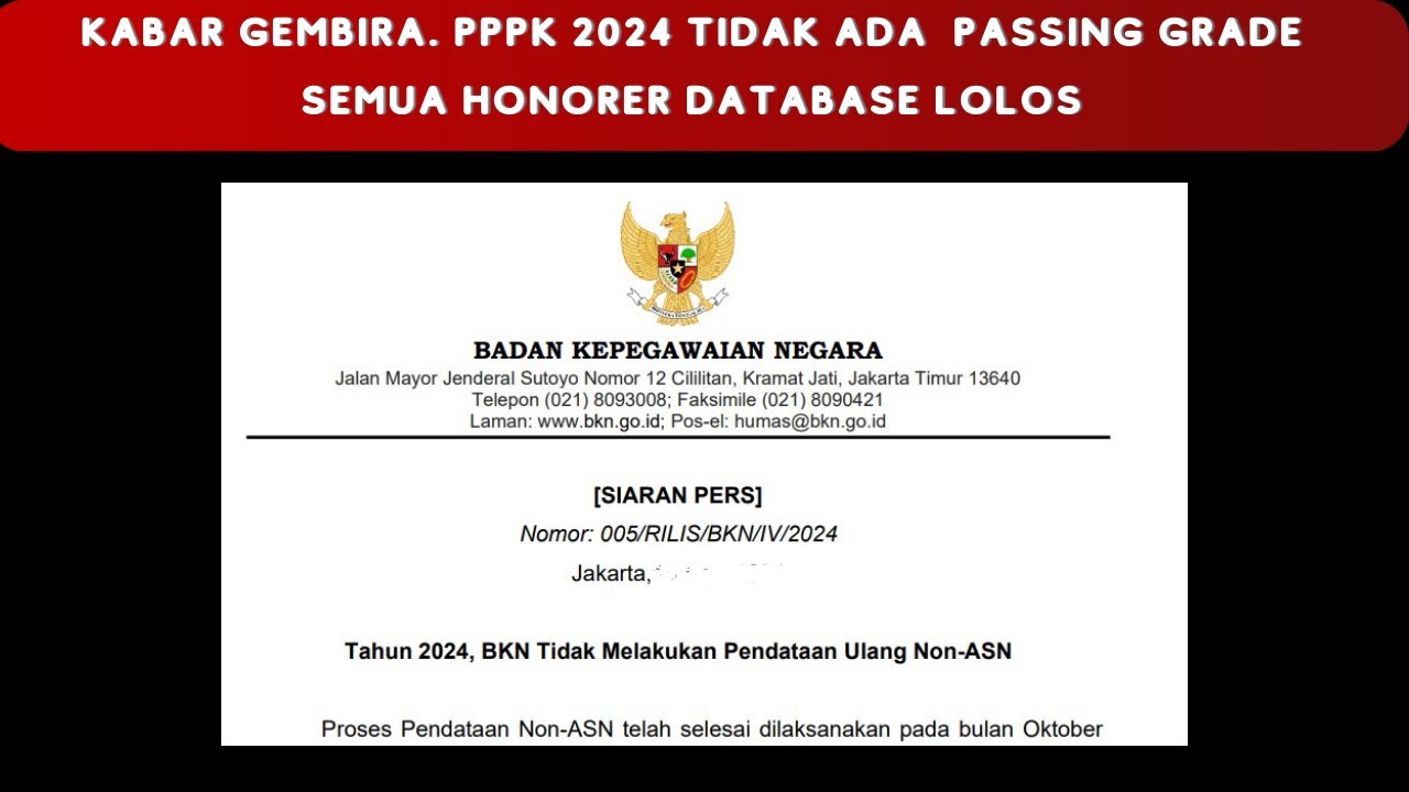 Penilaian PPPK 2024 Tidak Lagi Gunakan Passing Grade