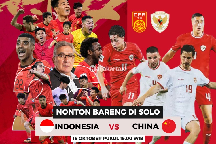 Nobar Timnas Indonesia vs China di Solo Lengkap Beserta Alamatnya