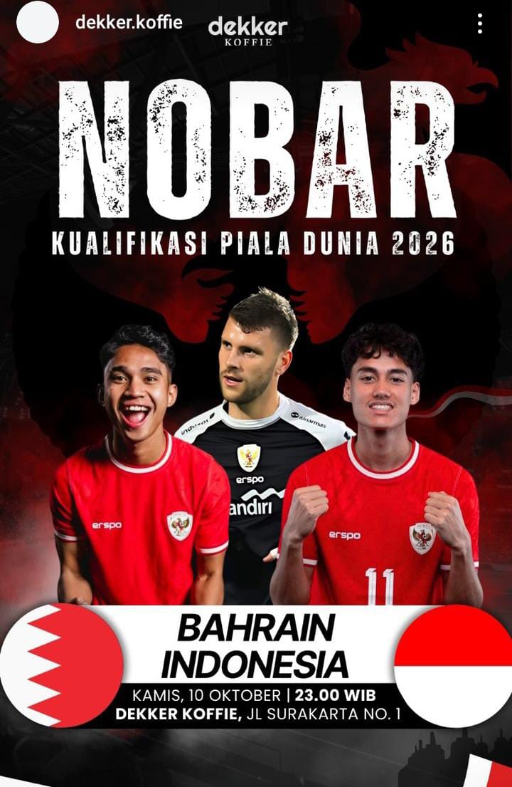 Tempat Nobar Timnas Indonesia vs Bahrain di Malang