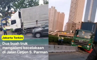 Kecelakaan 2 Truk Kontainer di Jakarta Barat, Macet Parah Arah Tol Tomang