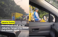 Kecelakaan Truk di Tol Jakarta-Tangerang Dekat Exit Kebon Jeruk, Polisi Segera Olah TKP