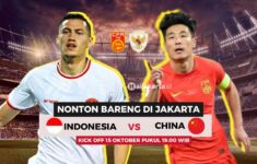 lokasi nobar Timnas Indonesia VS China di Jakarta