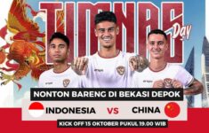 tempat nobar Timnas Indonesia vs China di Bekasi dan Depok