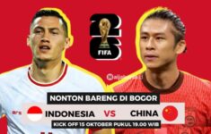 Lokasi nobar Timnas Indonesia vs China di Bogor