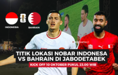 Lokasi Nobar Indonesia VS Bahrain di Jabodetabek