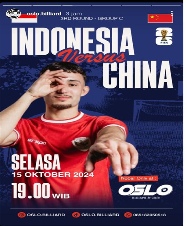 Tempat Nobar Timnas Indonesia vs China di Palembang