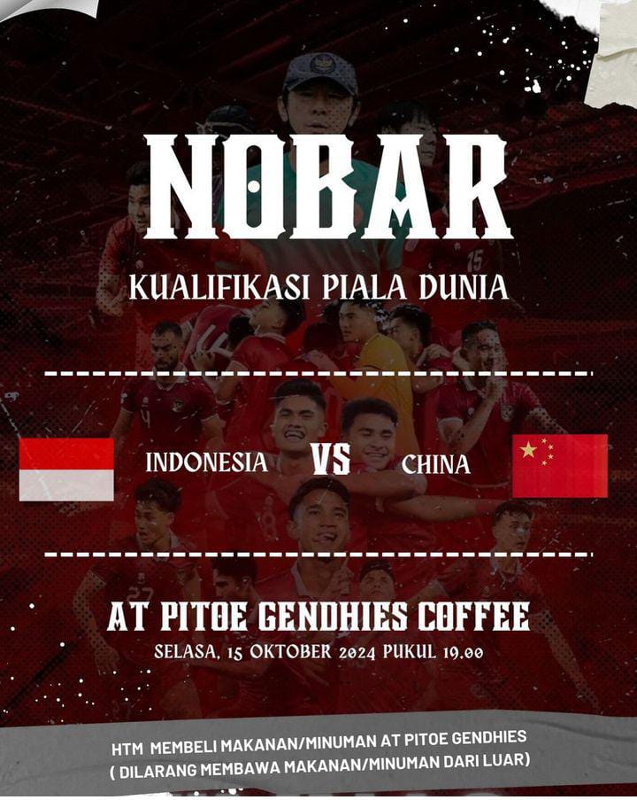 Nobar Timnas Indonesia vs China di Solo Lengkap Beserta Alamatnya