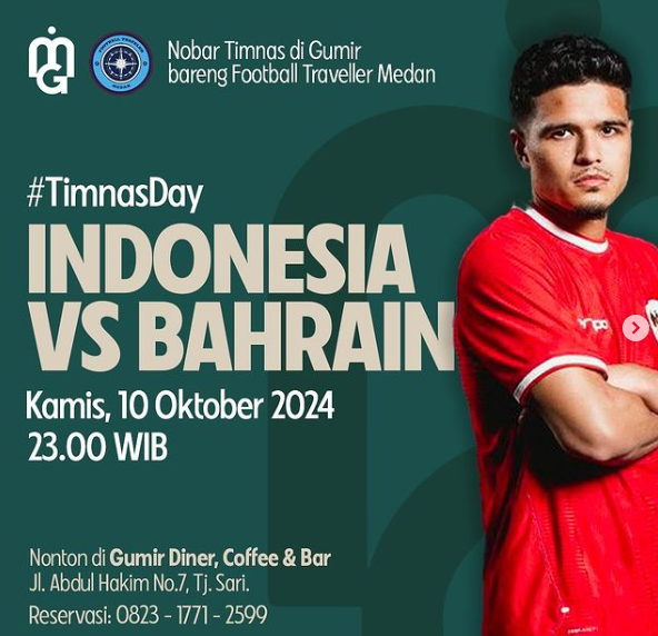 lokasi nobar Timnas Indonesia VS Bahrain di Medan