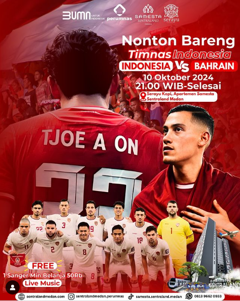 lokasi nobar Timnas Indonesia VS Bahrain di Medan