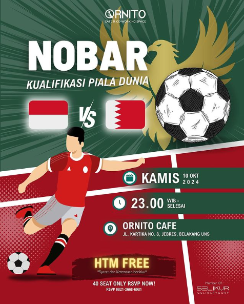 nobar Timnas Indonesia VS Bahrain di Solo