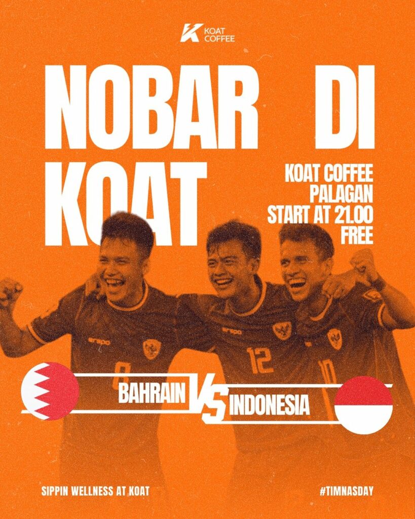 Tempat Nobar Timnas Indonesia vs Bahrain di Jogja