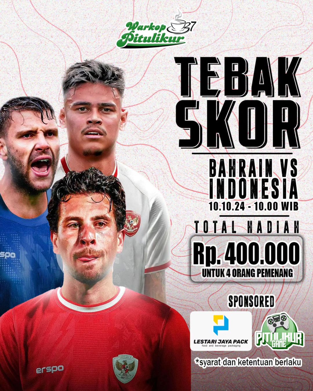 Lokasi Nobar Timnas Indonesia vs Bahrain di Surabaya