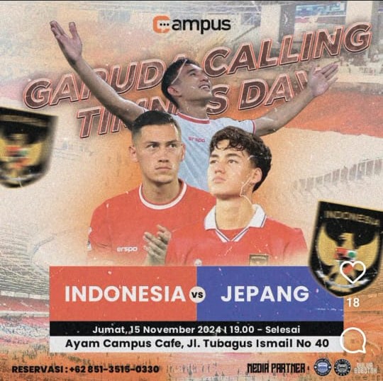 Lokasi Nobar Timnas Indonesia vs Jepang di Bandung