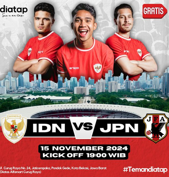 Nobar Timnas Indonesia vs Jepang di Jabodetabek