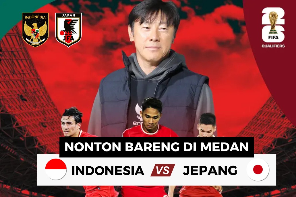 Lokasi Nobar Timnas Indonesia vs Jepang di Medan