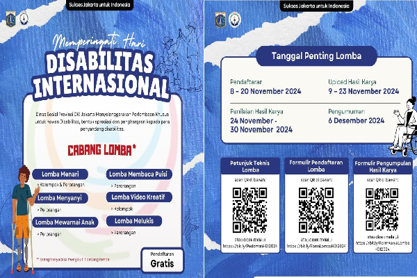 Peringati Hari Disabilitas Internasional Dinsos DKI Jakarta Gelar Lomba Gratis, Yuk Daftar Sekarang