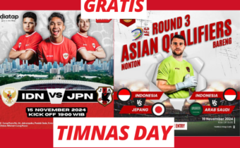 Lokasi Nobar Gratis Timnas Indonesia vs Jepang di Jakarta Bogor Depok Tangerang dan Bekasi