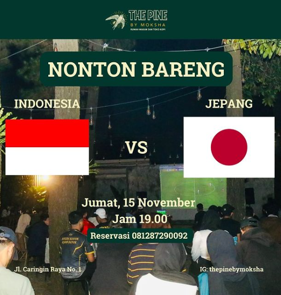 Tempat Nobar Timnas Indonesia vs Jepang di Bekasi dan Depok