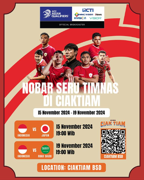 Nobar Timnas Indonesia vs Jepang di Tangerang 