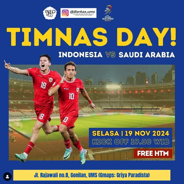 Nobar Timnas Indonesia vs Arab Saudi di Solo 