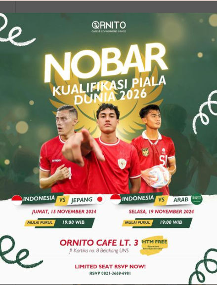 Nobar Timnas Indonesia vs Arab Saudi di Solo 