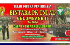 Jadwal Pendaftaran Bintara PK TNI AD Gelombang 2 Tahun 2024