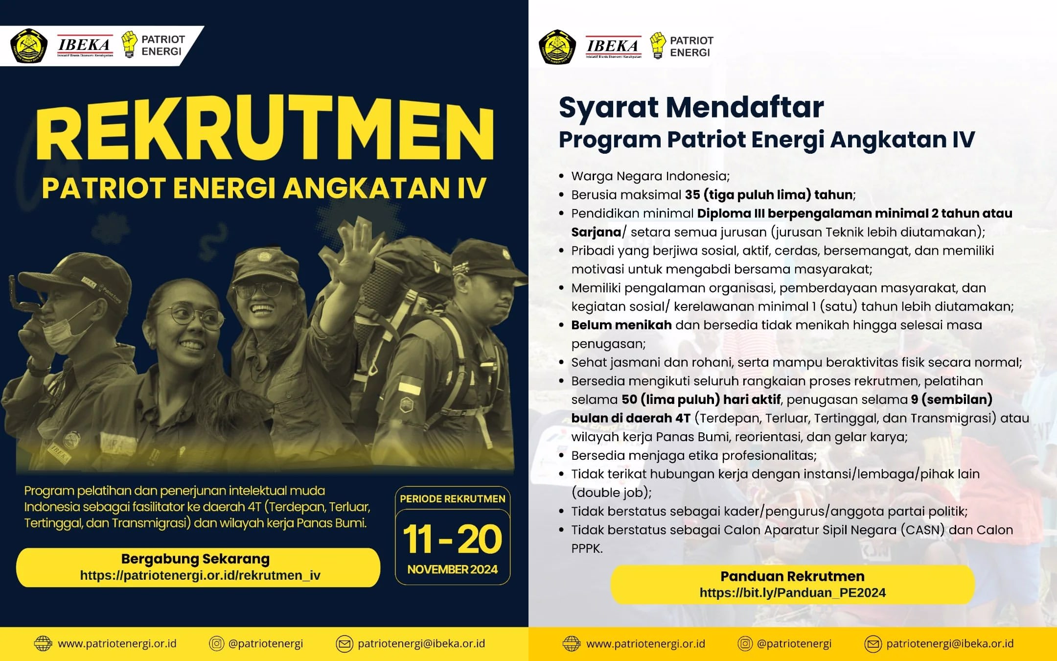 Syarat dan Cara Daftar Patriot Energi 2024