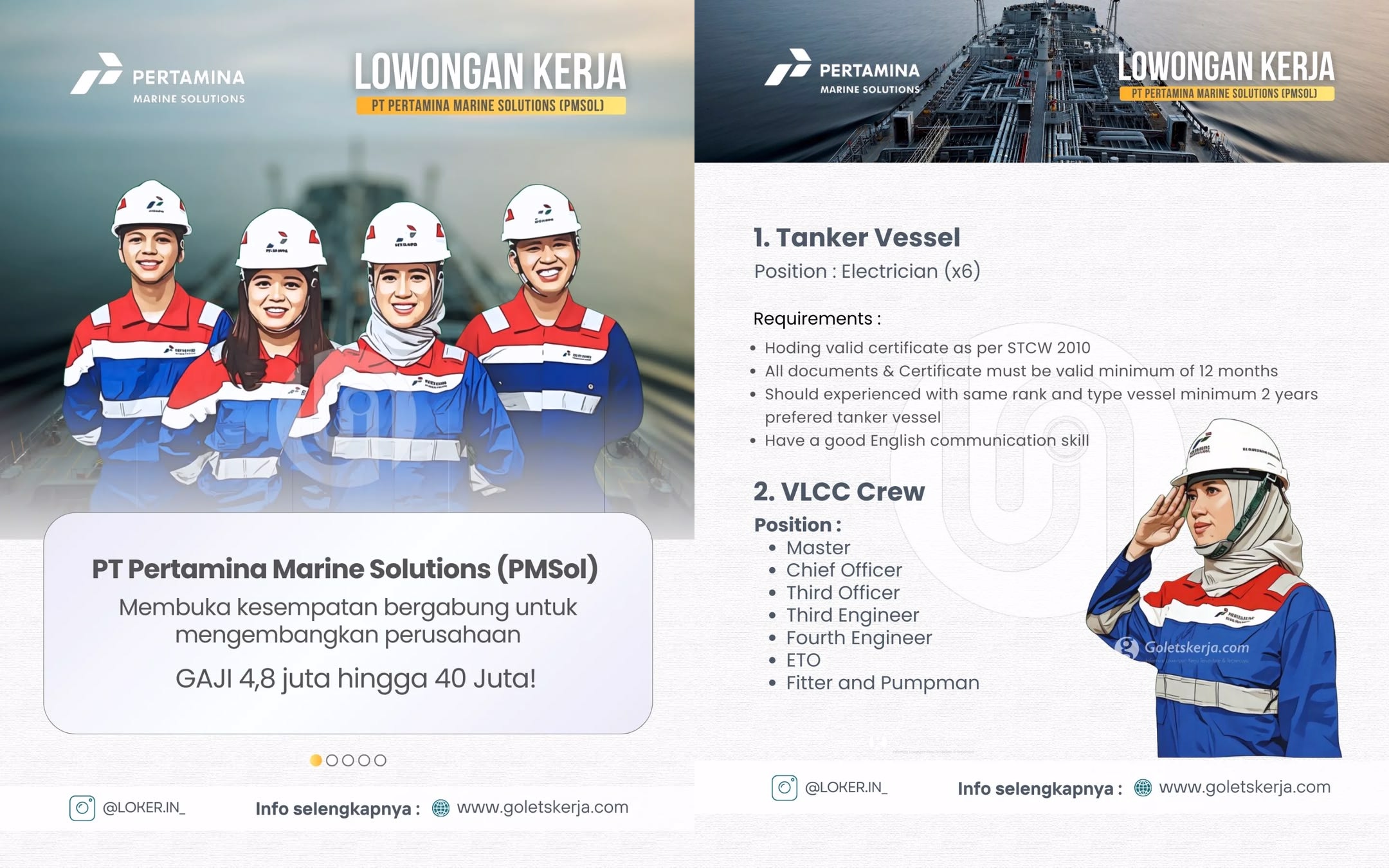 Lowongan Kerja PT Pertamina Marine Solutions