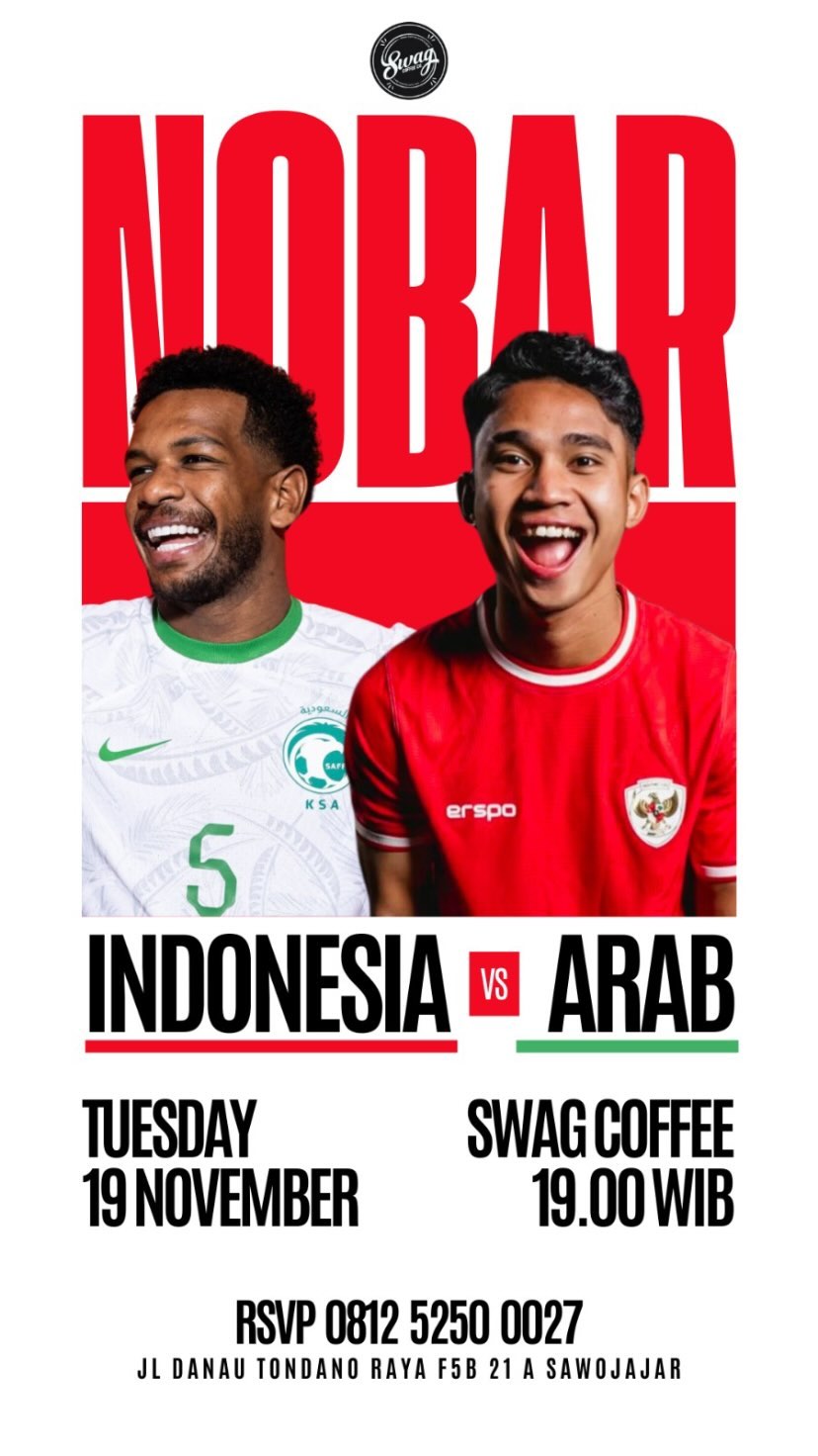 Lokasi Nobar Timnas Indonesia vs Arab Saudi di Malang