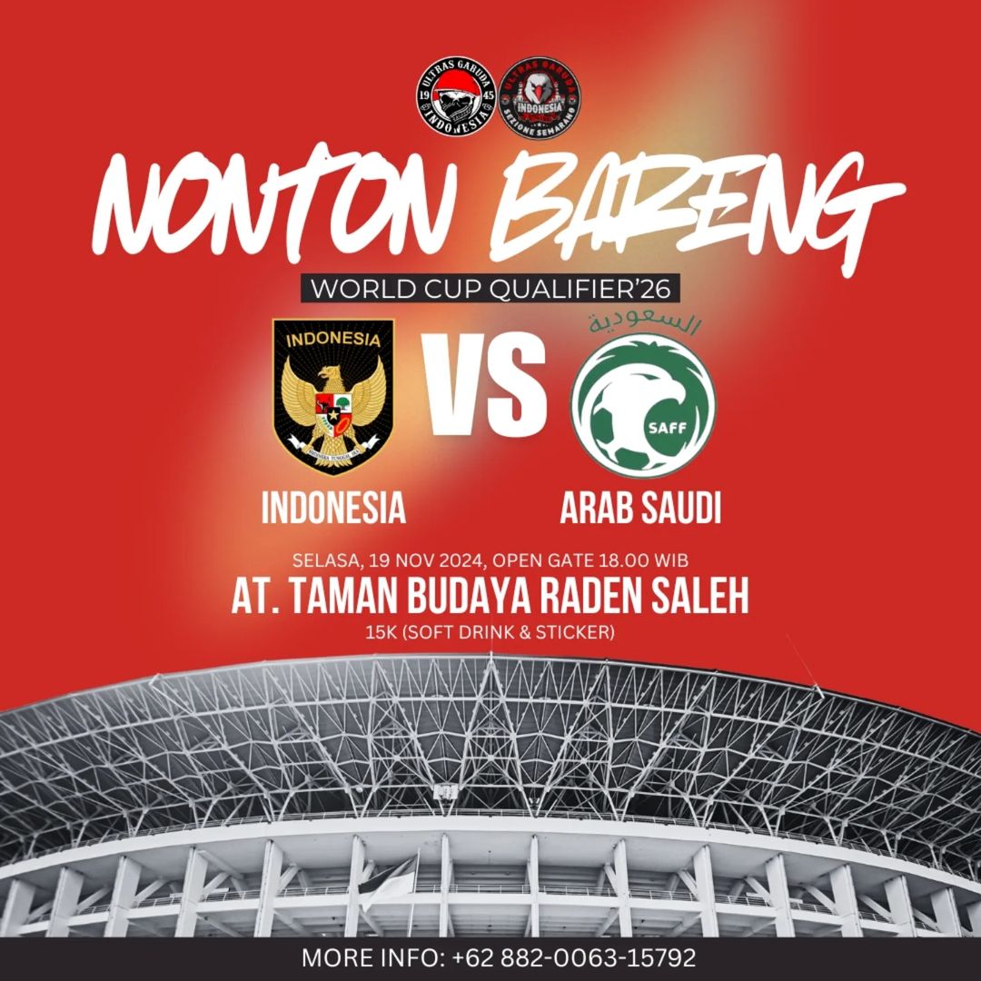 Tempat Nobar Timnas Indonesia vs Arab Saudi di Semarang