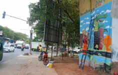 Lukisan Mural Tim PPSU Hiasi Jalan Layang Outer Ring Road Rawa Buaya