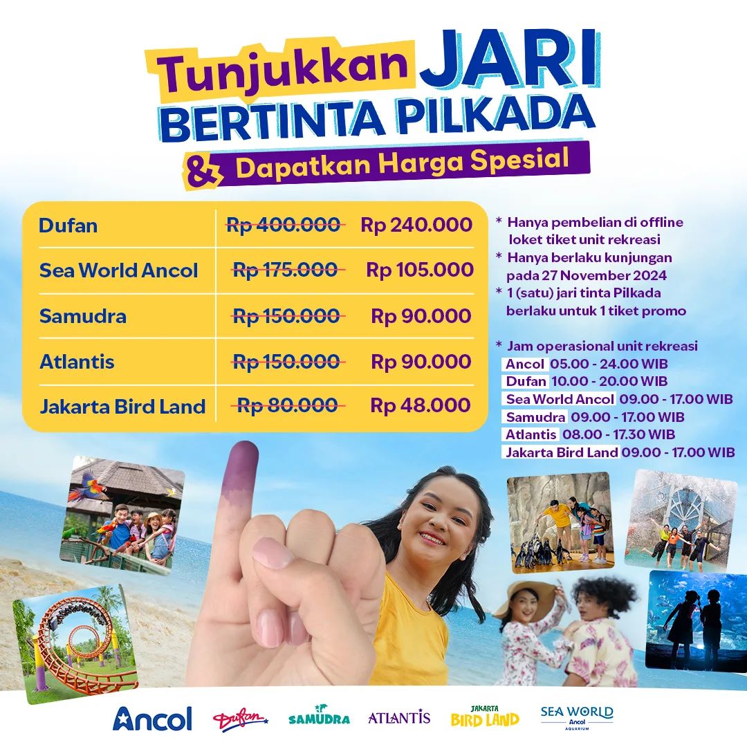 Daftar Promo Pilkada 2024 Tempat Wisata Berbagai Wilayah Indonesia