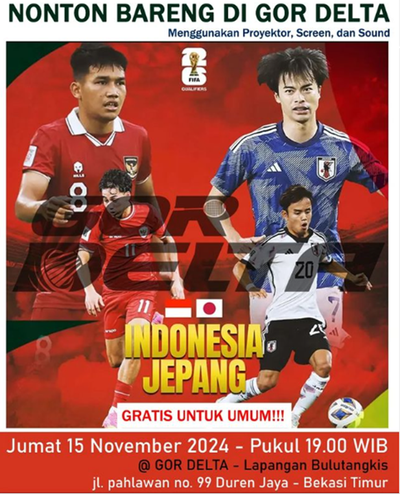 Nobar Timnas Indonesia vs Jepang di Jabodetabek