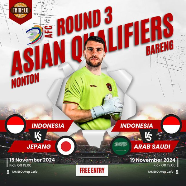 Nobar Timnas Indonesia vs Jepang di Jabodetabek