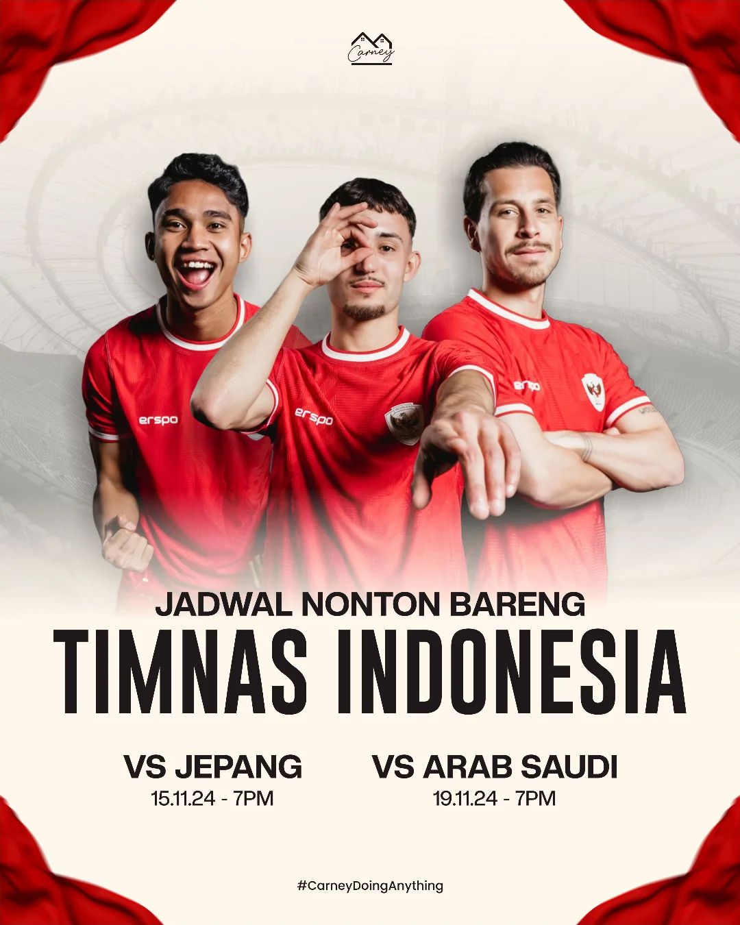 Tempat Nobar Timnas Indonesia vs Arab Saudi di Jogja